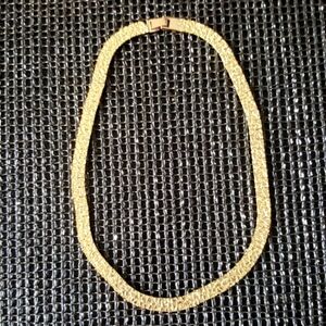 Textured Shiny Gold-tone Necklace